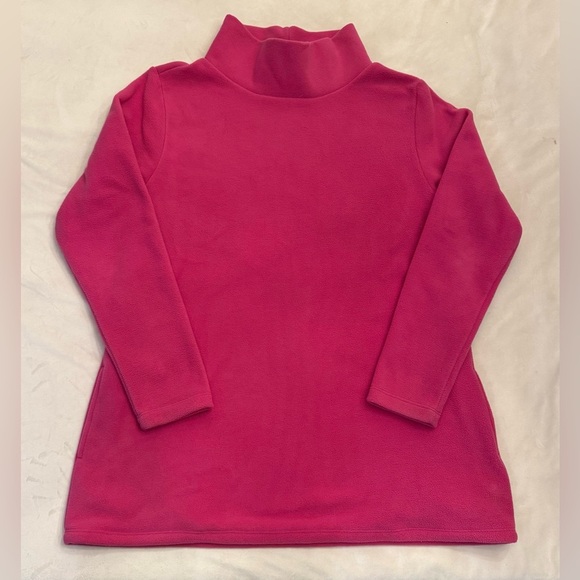 EUC! Nantucket Fleece Tunic with Cowl Neck in Berry, sz L - Picture 2 of 10